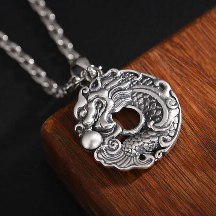 Koi Fish Dragon Peace Buckle Wealth Necklace Pendant