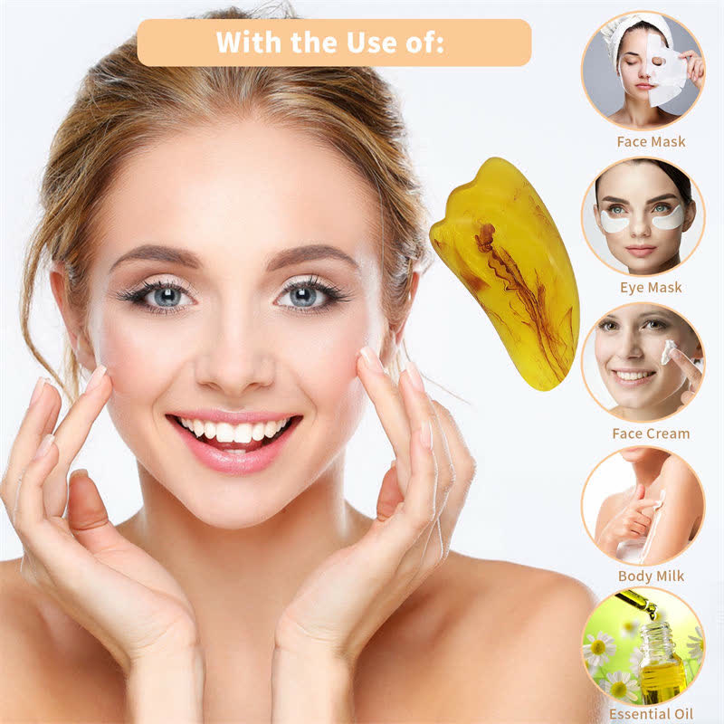 7Pcs Resin Amber Gua Sha Board Massage Scraping Tool Sett (Extra 30% Off | USE CODE: FS30)