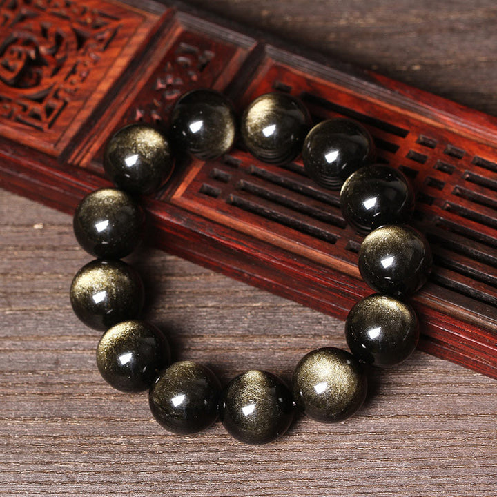 Buddha Stones Tibetan Obsidian Purification Bracelet