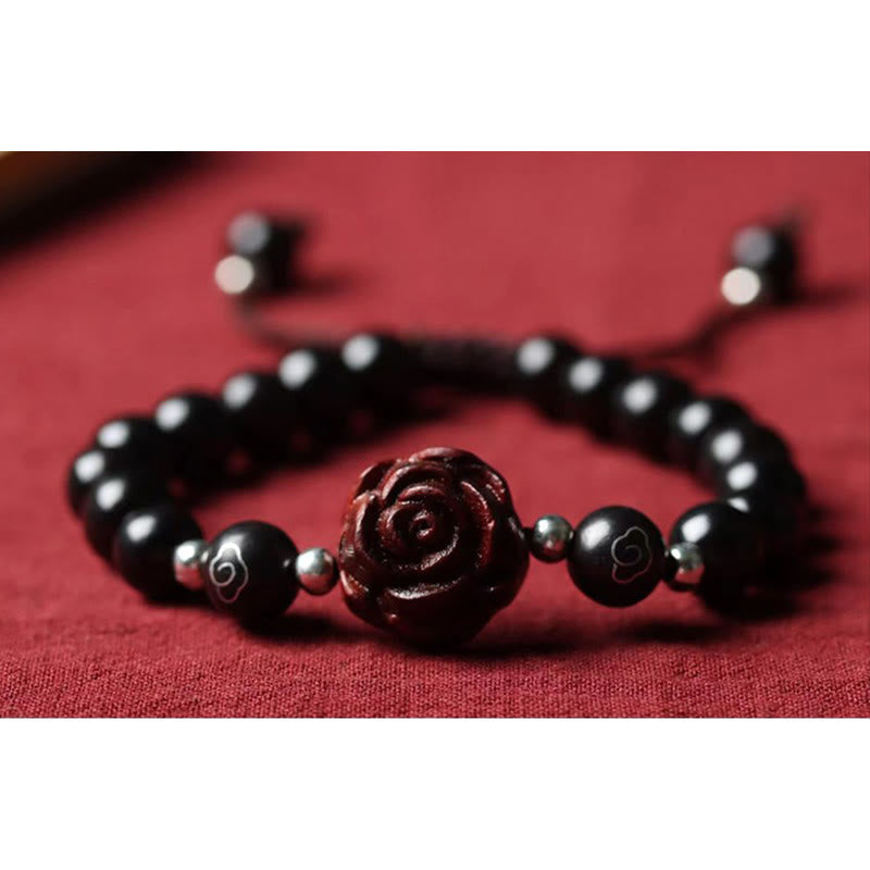 Buddha Stones Small Leaf Red Sandalwood Sooth Bracelet