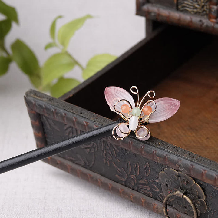 Ebony Wood Butterfly Balance Hairpin Decoration