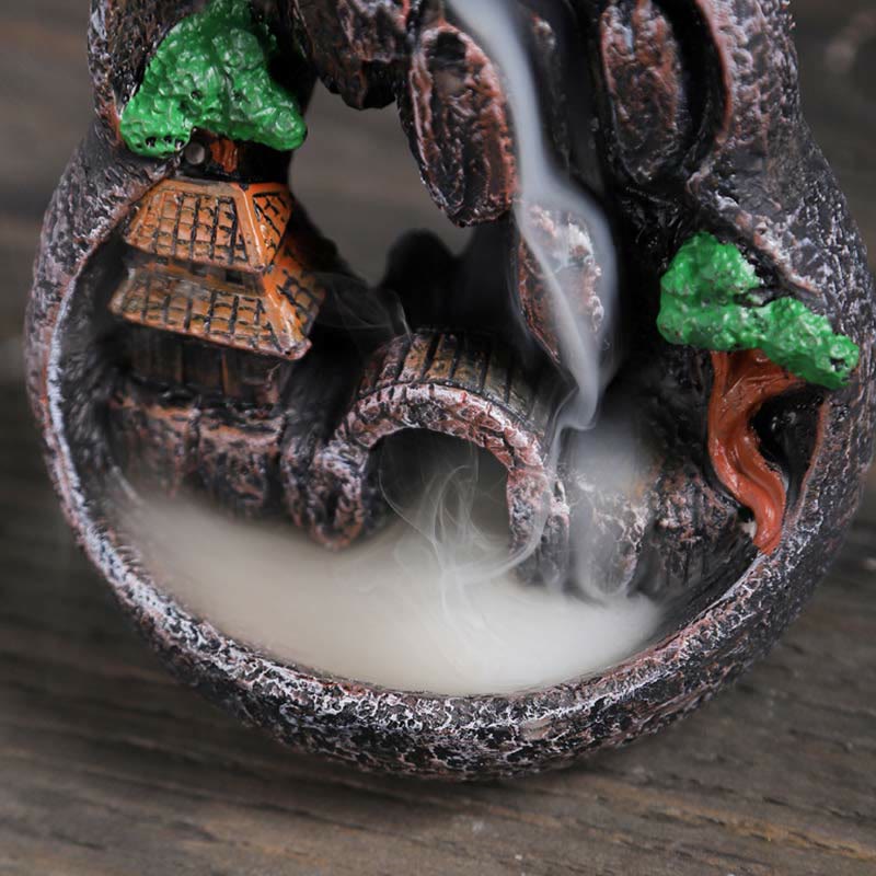 Mountain Bridges Pattern Meditation Resin Backflow Incense Burner