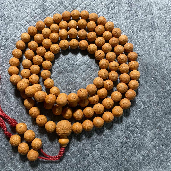 Buddha Stones 108 Mala Beads Nepal Bodhi Seed Luck Wealth Tassel Bracelet