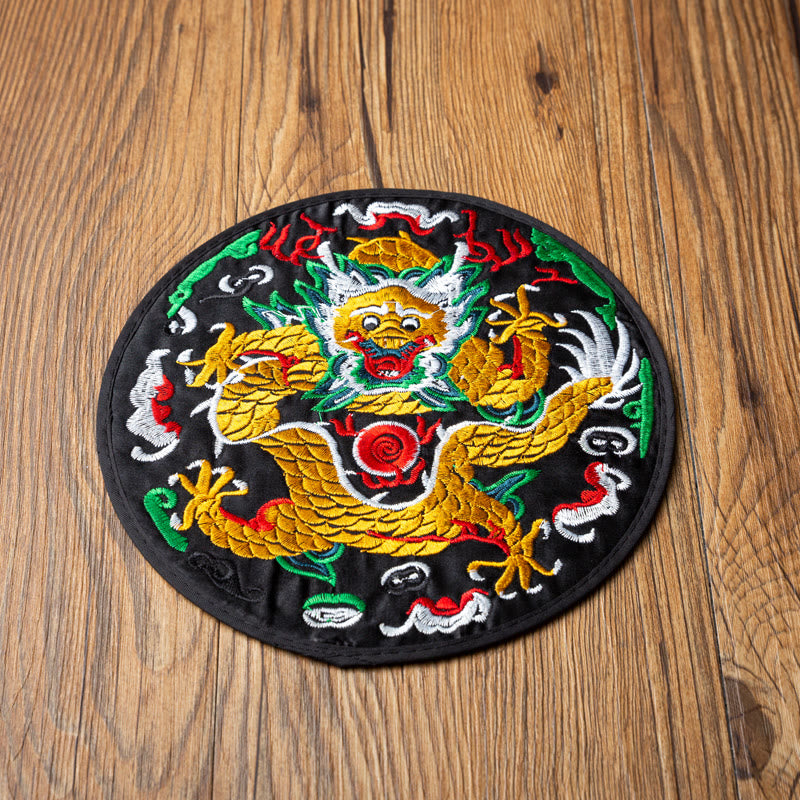 Buddha Stones Dragon Embroidery Cup Mat Pad Tea Cup Coaster Kung Fu Tea Mat