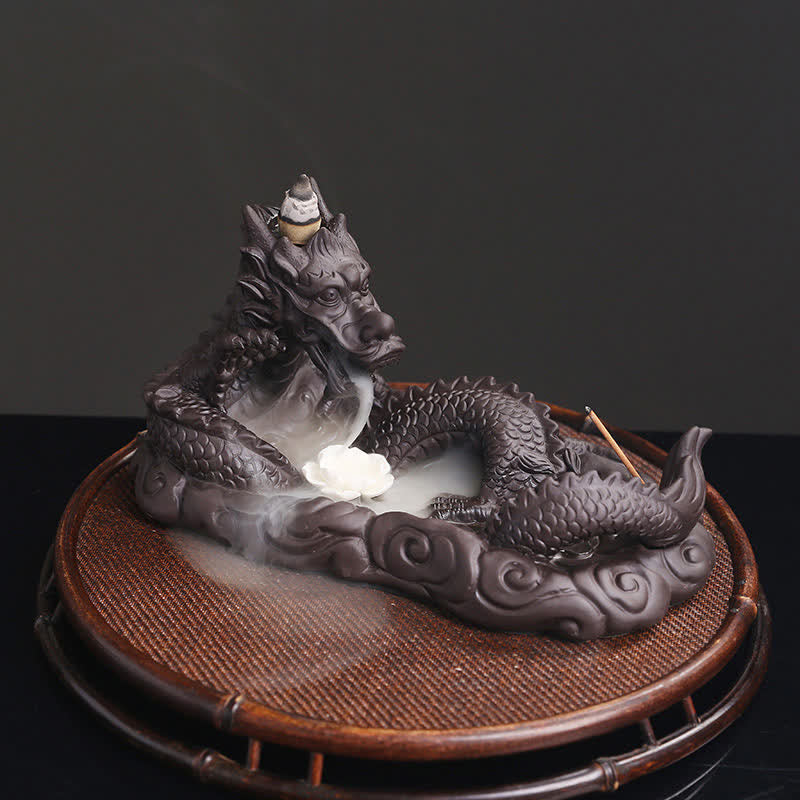 Dragon Playing Ball Flower Protection Incense Burner Decoration