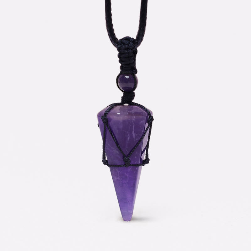 Buddha Stones Natural Stone Pointed Pendant Necklace