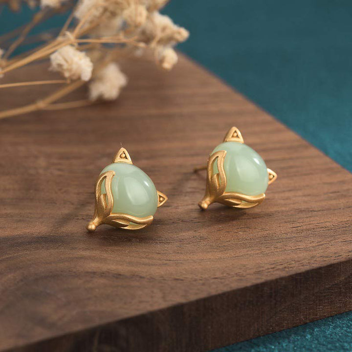 Buddha Stones FengShui Jade Luck Earrings