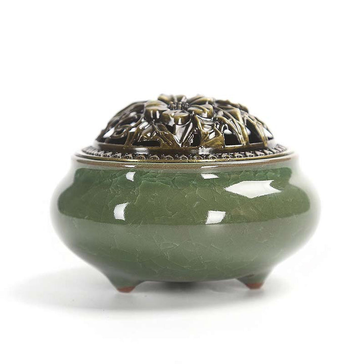 Buddha Stones Colorful Ceramic Incense Burner