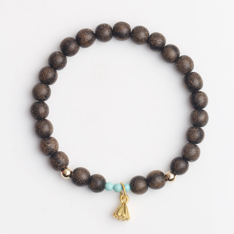 Buddha Stones Agarwood Lotus Strength Bracelet