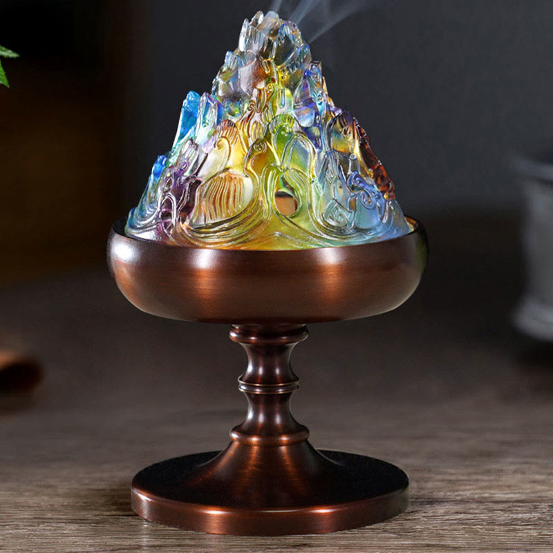 Liuli Crystal Mountain Healing Meditation Incense Burner