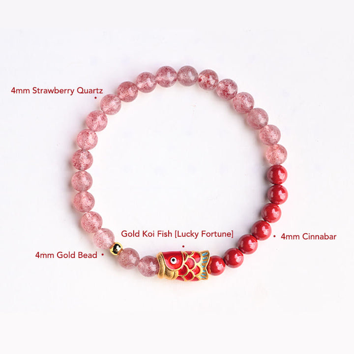 FREE Today: The Wealth and Prosperity Koi Fish Quartz Cinnabar Lucky Healing Bracelet