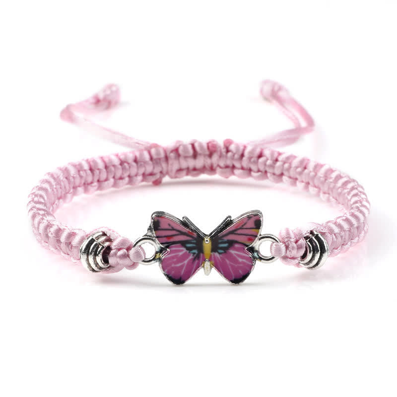 Buddha Stones Butterfly Freedom Love String Charm Bracelet
