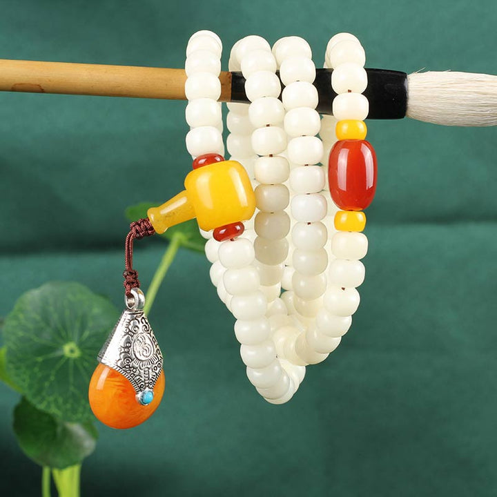 Tibetan Mala White Bodhi Seed Blessing Bracelet