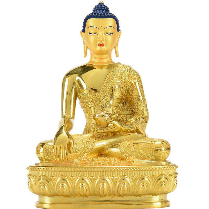 Buddha Shakyamuni Figurine Enlightenment Copper Statue Home Offering Decoration