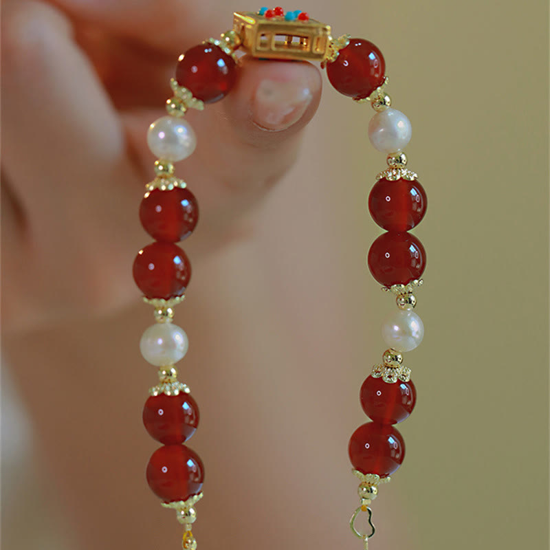 Buddha Stones Red Agate Pearl Confidence Self-acceptance Bracelet