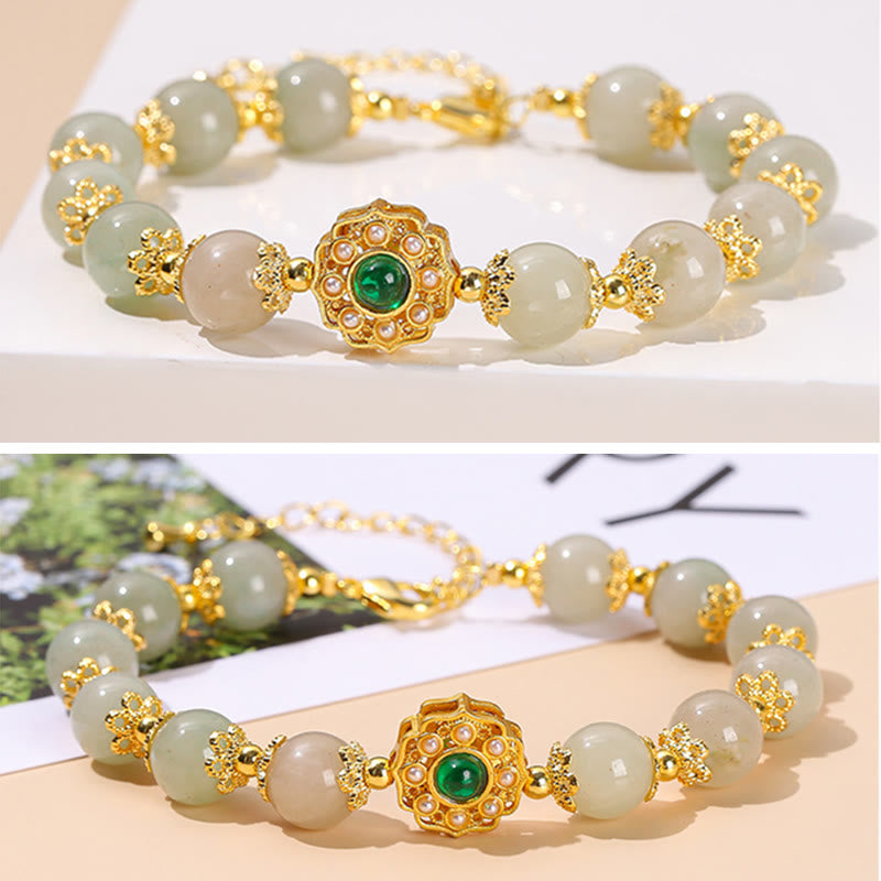 Buddha Stones Natural Jade Prosperity Bead Chain Bracelet