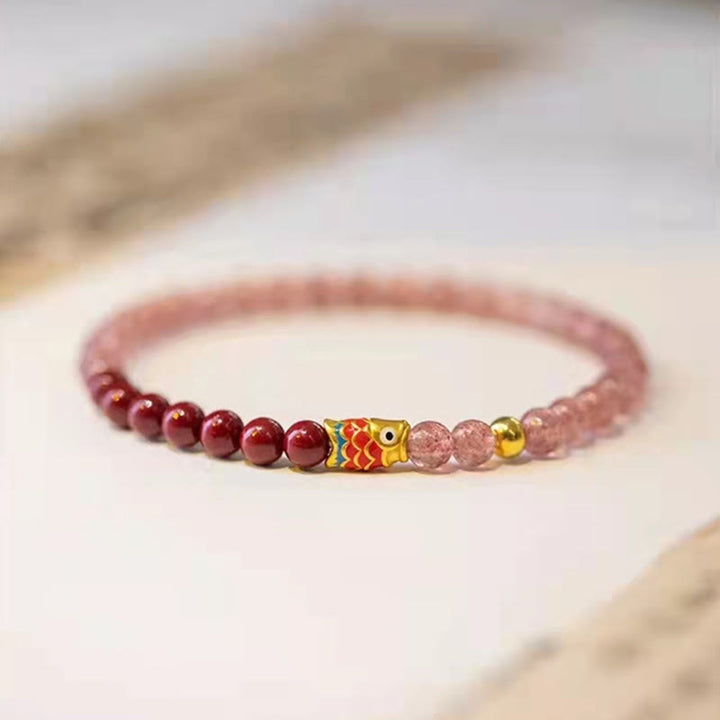 FREE Today: The Wealth and Prosperity Koi Fish Quartz Cinnabar Lucky Healing Bracelet