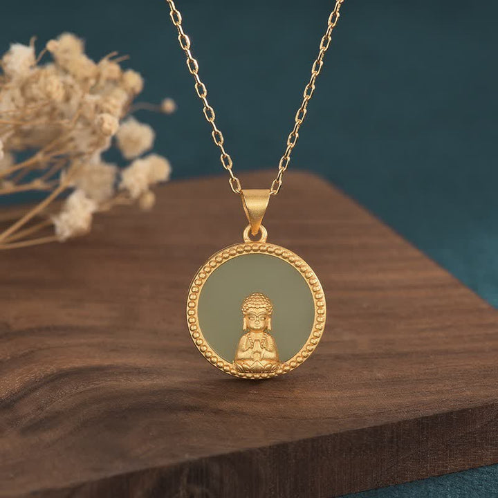 Buddha Stones Jade Compassion Chain Necklace Pendant