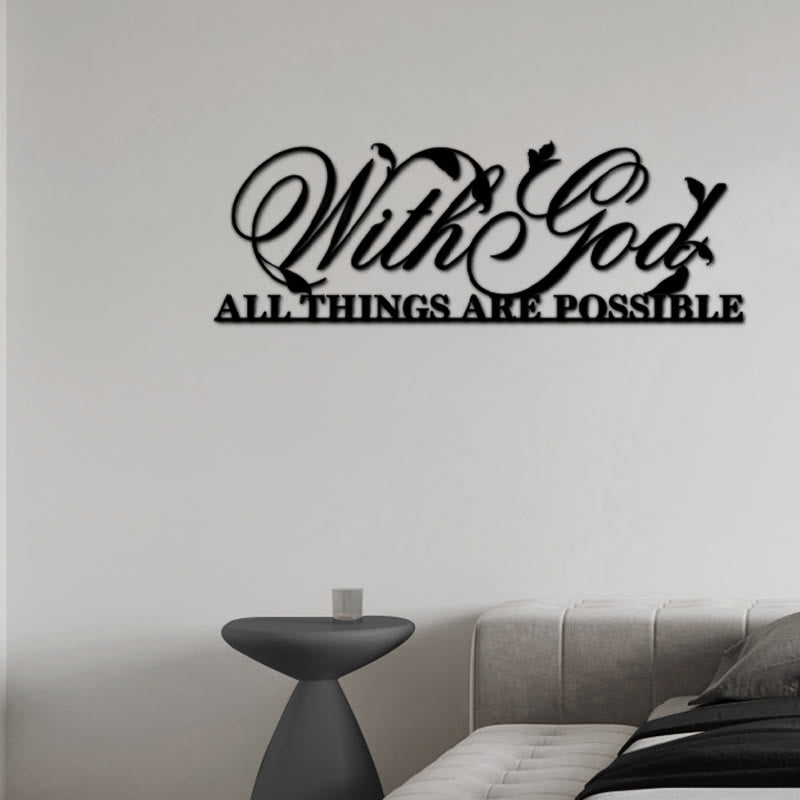 With God All Things Are Possible Metal Sign Wall Art