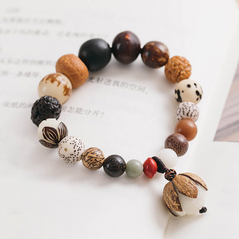 Bodhi Seed Lotus Wisdom Peace Wrist Mala Bracelet