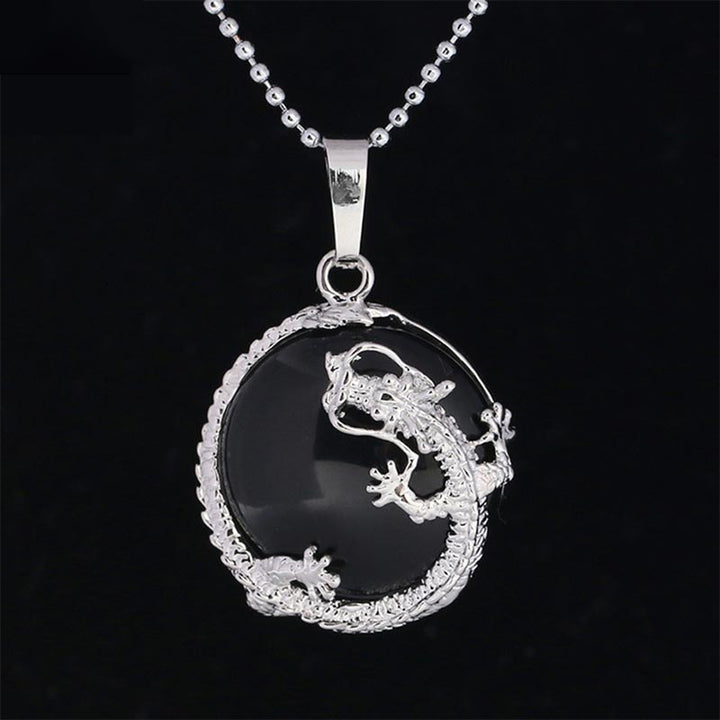 Buddha Stones Chinese Dragon Natural Quartz Crystal Healing Energy Necklace Pendant