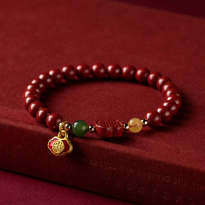 Buddha Stones Cinnabar Happiness Calm Bracelet