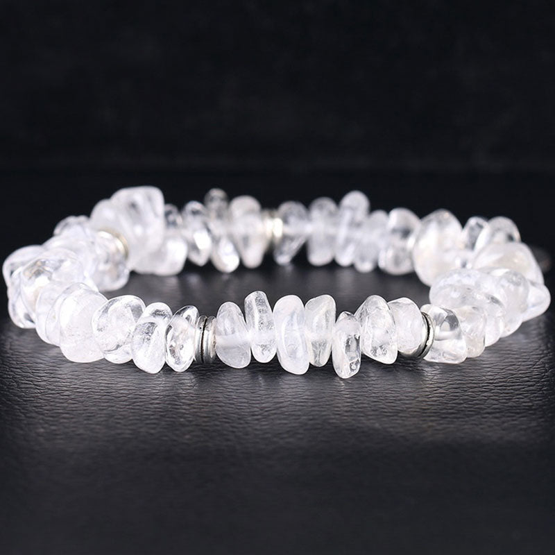 Buddha Stones Natural White Crystal Lotus Healing Bracelet