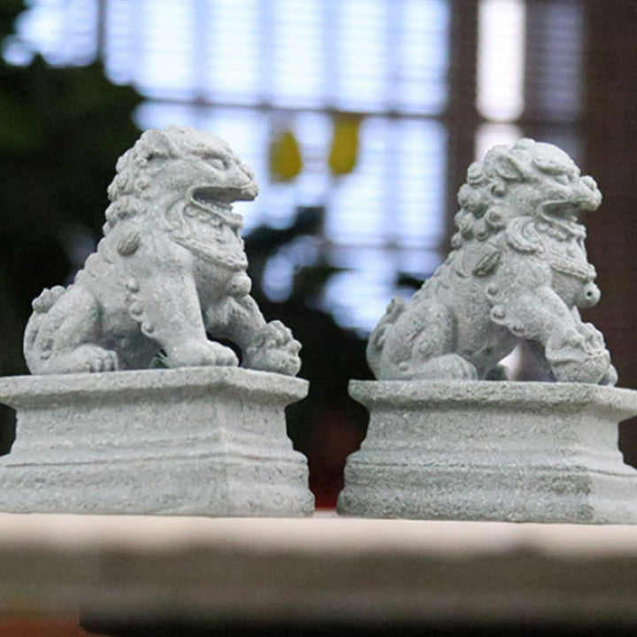 Buddha Stones Lion Fu Foo Dogs Elephant Ward Off Evil Blessing Home Decoration