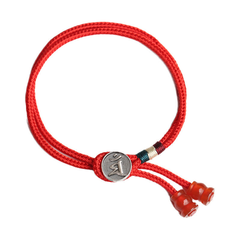 Buddha Stones 925 Sterling Silver Chinese Zodiac Luck Braided Red String Double Layer Bracelet