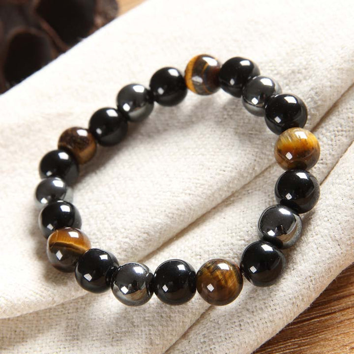 Buddha Stones Tibetan Tiger's Eye Bracelet Necklace Set