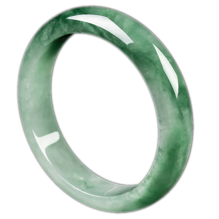 Buddha Stones Natural Jade Fortune Blessing Bangle Bracelet