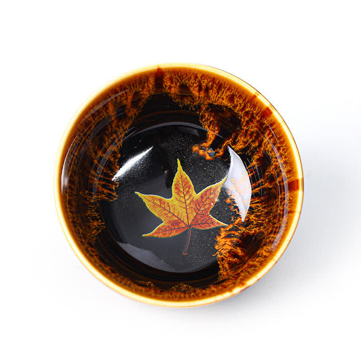 Maple Leaf Colorful Ceramic Teacup Home Tea Cups