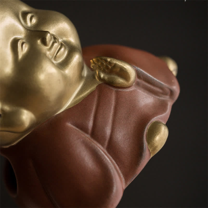 Little Buddha Laughing Buddha Ceramic Healing Incense Burner