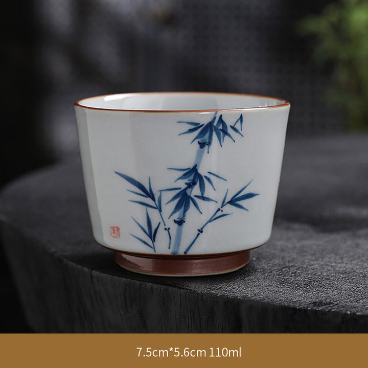 Buddha Stones Lotus Flower Leaf Bamboo Ceramic Teacup Kung Fu Tea Cups