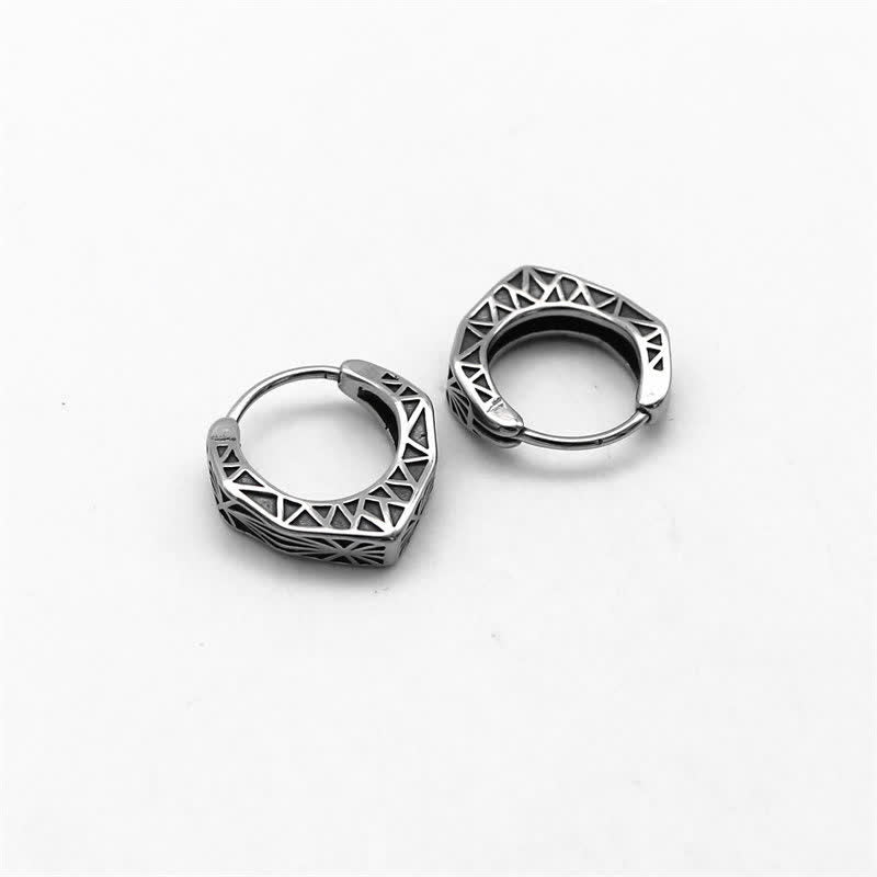 Viking Hoop Titanium Steel Balance Earrings