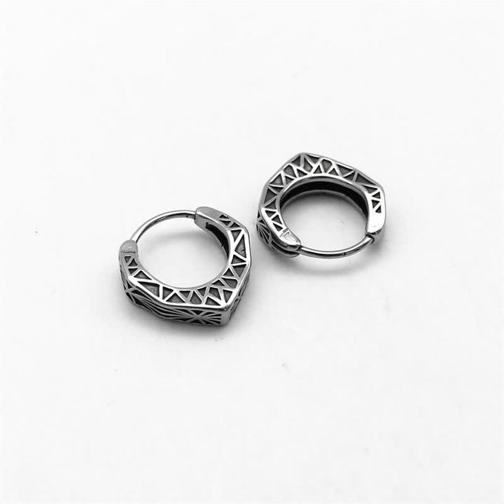 Viking Hoop Titanium Steel Balance Earrings