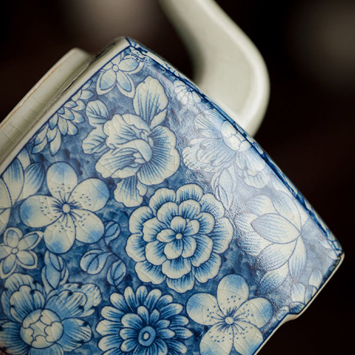 Buddha Stones Blue and White Porcelain Chinese Gongfu Tea Ceramic Kung Fu Teapot Cup Tea Filter Canister
