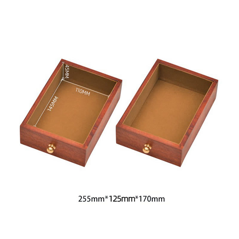 Antique Handmade Rosewood Jewelry Storage Box Lockable Large Double Layer Flower Wooden Gift Organizer Box