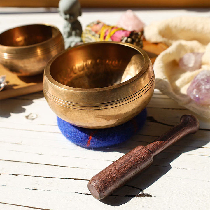 Tibetan Meditation Sound Bowl Handcrafted for Healing and Mindfulness Singing Bowl Set