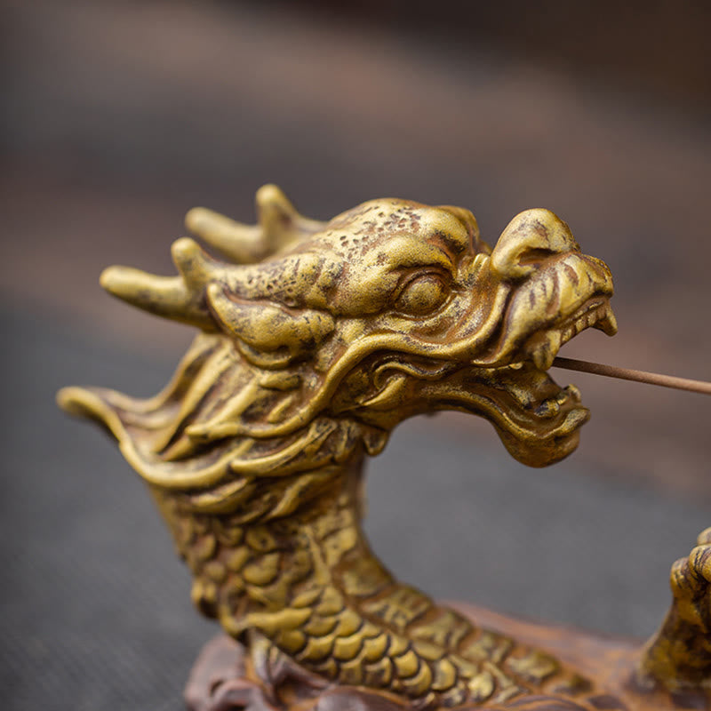 Dragon Protection Ceramic Stick Incense Burner Decoration