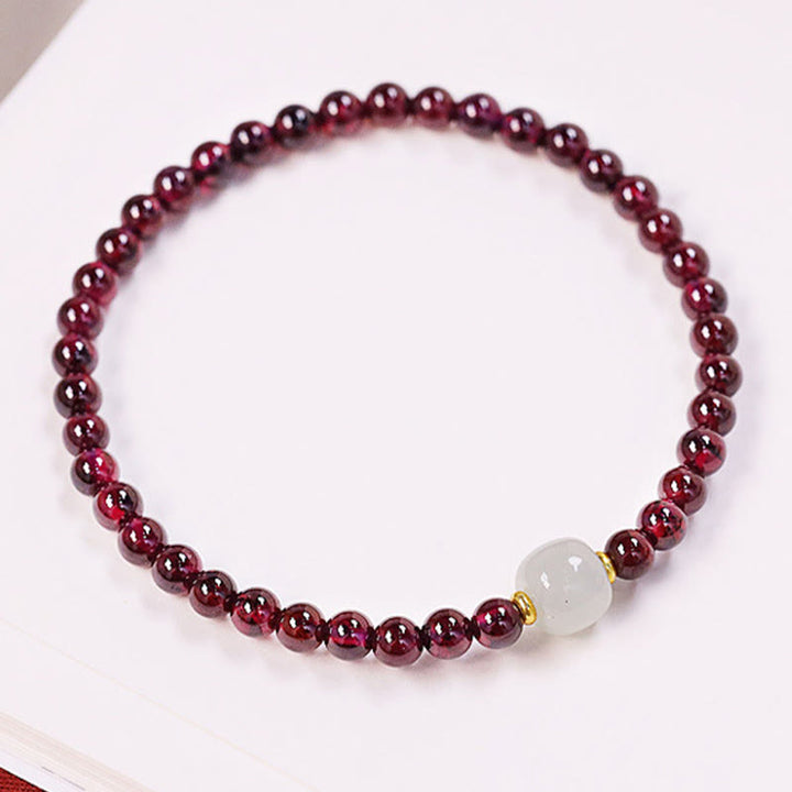 Buddha Stones Natural Garnet Jade Bead Purification Bracelet