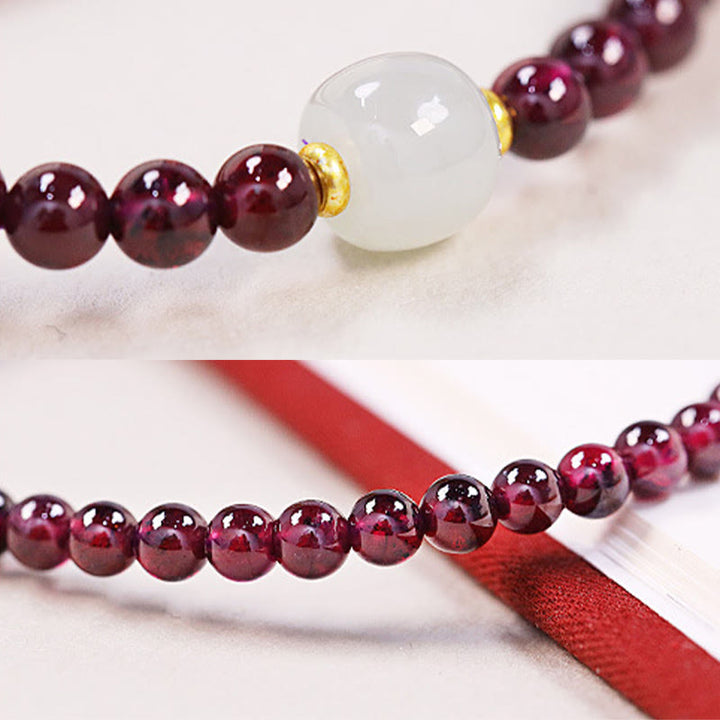 Buddha Stones Natural Garnet Jade Bead Purification Bracelet