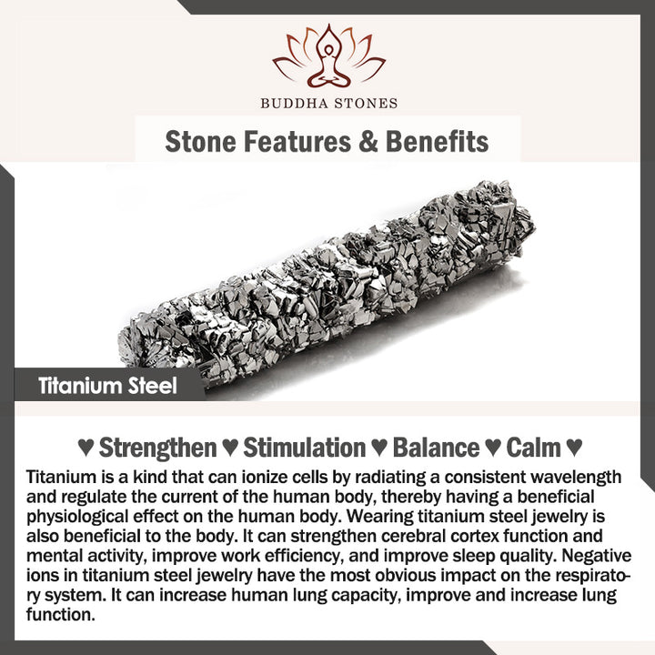 Buddha Stones Mantra Titanium Steel Balance Rotatable Ring