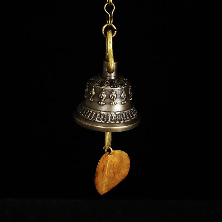 Tibetan Engraved Wind Chime Bell Copper Luck Wall Hanging Home Decoration