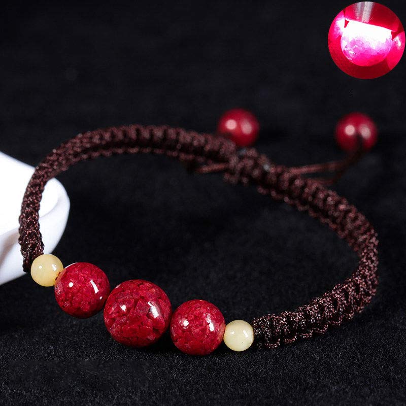 Buddha Stones Cinnabar Blessing Red String Bracelet For Kids