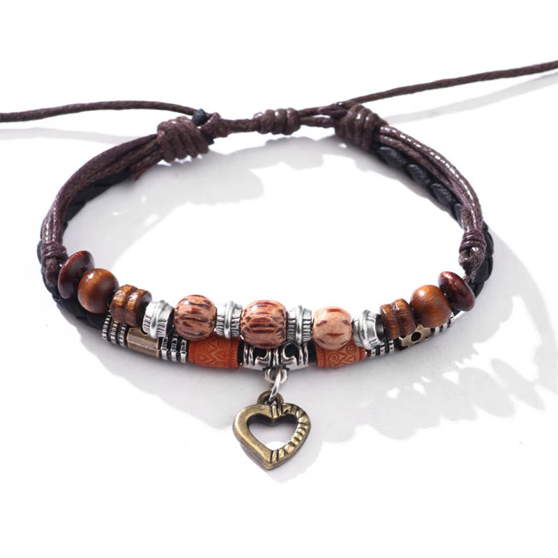 Buddha Stones Love Heart Pattern Bead Healing Necklace Pendant Bracelet