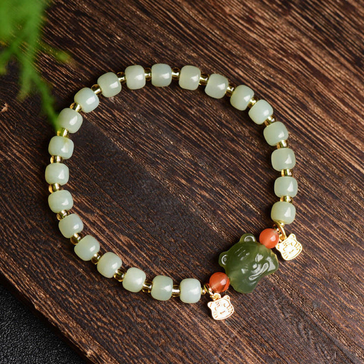 Chinese Zodiac Lucky Tiger Jade Abundance Bracelet