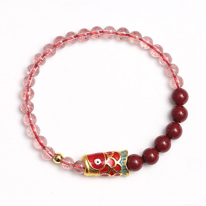 FREE Today: The Wealth and Prosperity Koi Fish Quartz Cinnabar Lucky Healing Bracelet