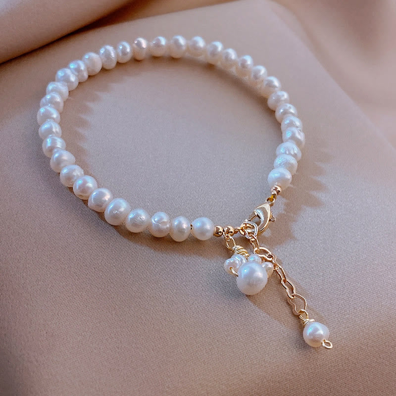 Buddha Stones Pearl Cat Paw Healing Chain Bracelet