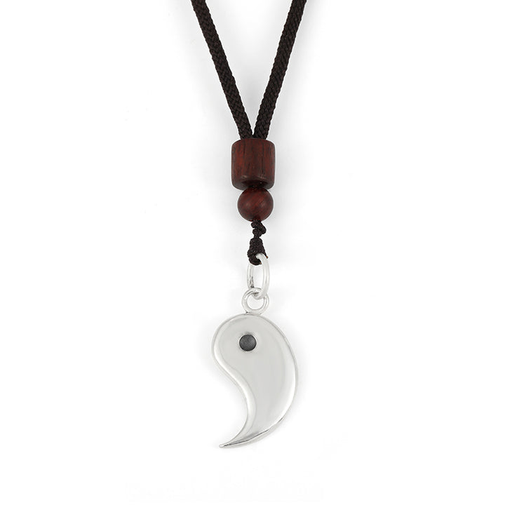 990 Sterling Silver Yin Yang Balance Harmony Necklace Pendant